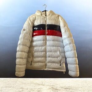 Argonaut Puffer Jacket Arctic Expedition Bubble Coat Men’s M Red White & Blue LN
